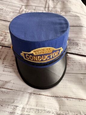 Kids Polar Express 'Conductor' Train Conductor Hat with Gold Embroidery